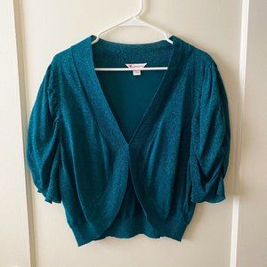 Sparkly Teal Plus Size Shrug